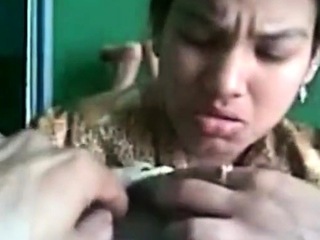 Desi girl eating big Indian cock