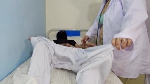 Muslim BBW doctor with anal sex by desi indian patient, doctor cowgirl style anal sex on hard cock w